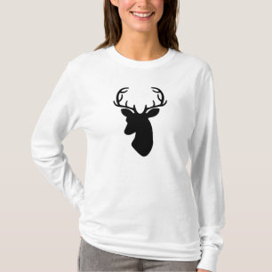 Camiseta Silueta de cabeza de ciervo negro