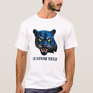 Camiseta Silueta de cabeza de pantera azul