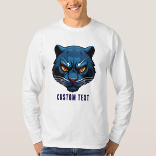 Camiseta Silueta de cabeza de pantera azul