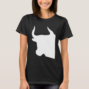 Camiseta Silueta de cabeza de toro cuello de toro cuernos d