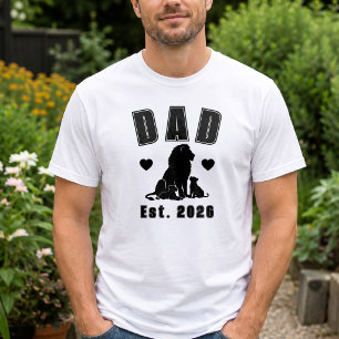Camiseta Silueta de cachorro de león Nuevo papá Año de fund
