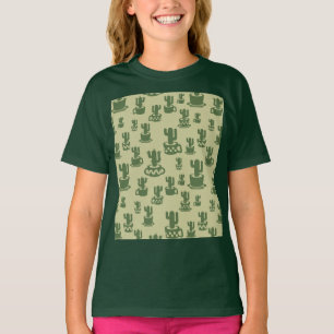 Camiseta Silueta de cactus suculento en tazas y macetas T-S