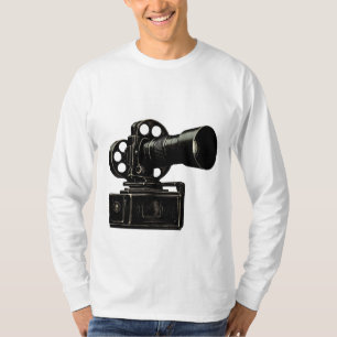 Camiseta Silueta de Cámara de Cine Clásica