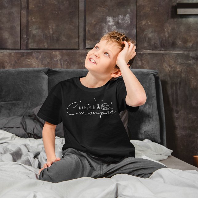 Camiseta Silueta de Campista Feliz (Happy Camper Silhouette T-Shirt)