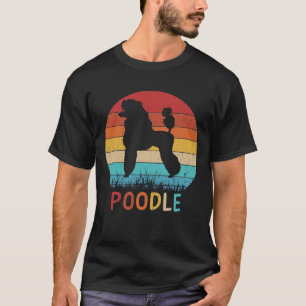 Camiseta Silueta de caniche amante de perros vintage