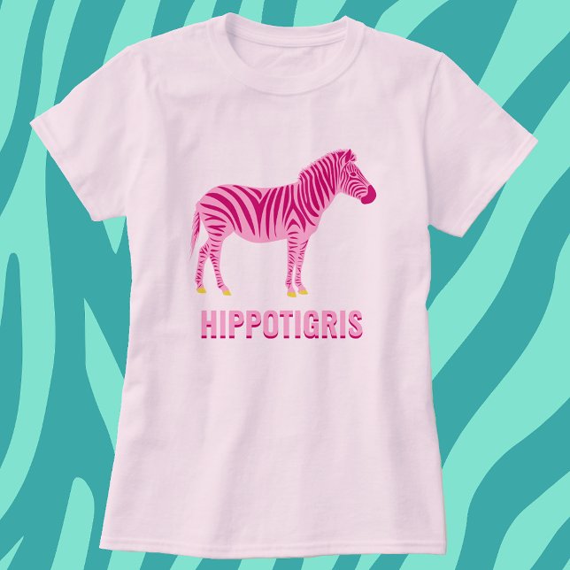 Camiseta Silueta de cebra mínima rosada moderna (Subido por el creador)