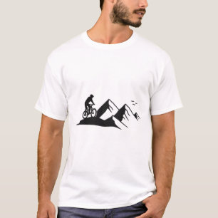 Camiseta Silueta de ciclismo de montaña. ¡Bici en las monta