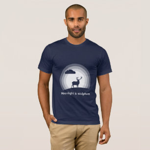 Camiseta Silueta de Ciervo Majestuoso Bajo la Luz Lunar Est