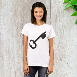 Camiseta Silueta de clave de cosecha minimalista