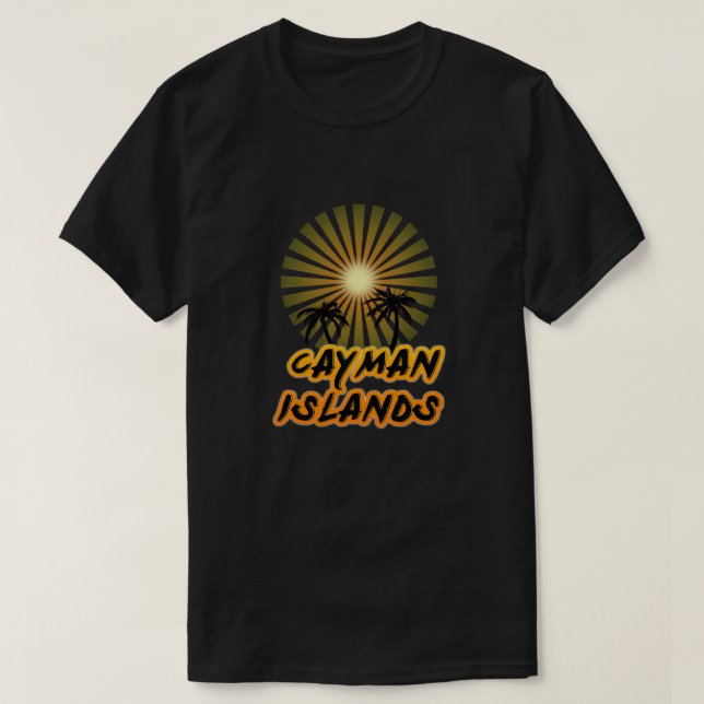 Camiseta Silueta de cocoteros de las Islas Caimán (Diseño del anverso)