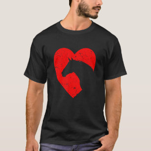 Camiseta Silueta de corazón de caballo para gráfica de vaqu