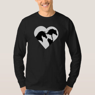 Camiseta Silueta de corazón de caballo para gráfica de vaqu