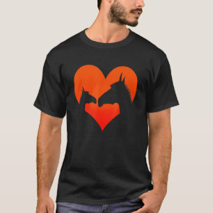 Camiseta Silueta de corazón de caballo para vaquera ecuestr