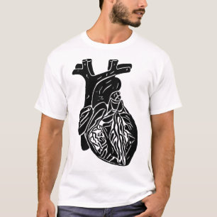 Camiseta Silueta de corazón negro Arte de anatomía humana
