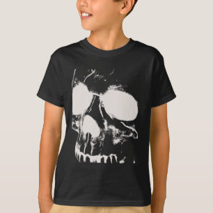 Camiseta Silueta de cráneo Arte gráfico de rock grunge Hall