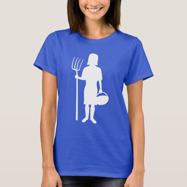 Camiseta Silueta de criador de aves de corral (Anverso)