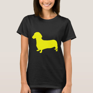 Camiseta Silueta de Dachshund amarillo