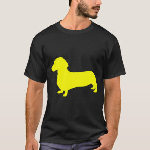 Camiseta Silueta de Dachshund amarillo