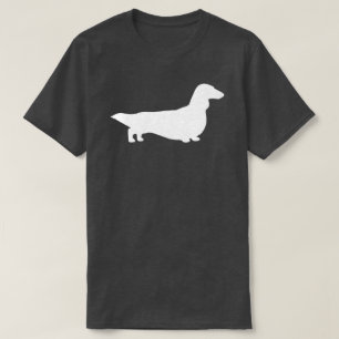Camiseta Silueta de Dachshund de pelo largo Perro Wiener