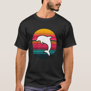 Camiseta Silueta de delfín retro animal marino ballena delf