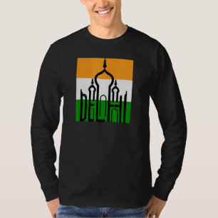 Camiseta Silueta de Delhi India Taj Mahal Souvenir India Fl