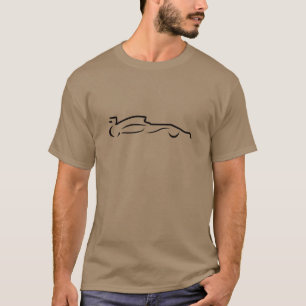 Camiseta Silueta de dibujo de línea de carro de carrera