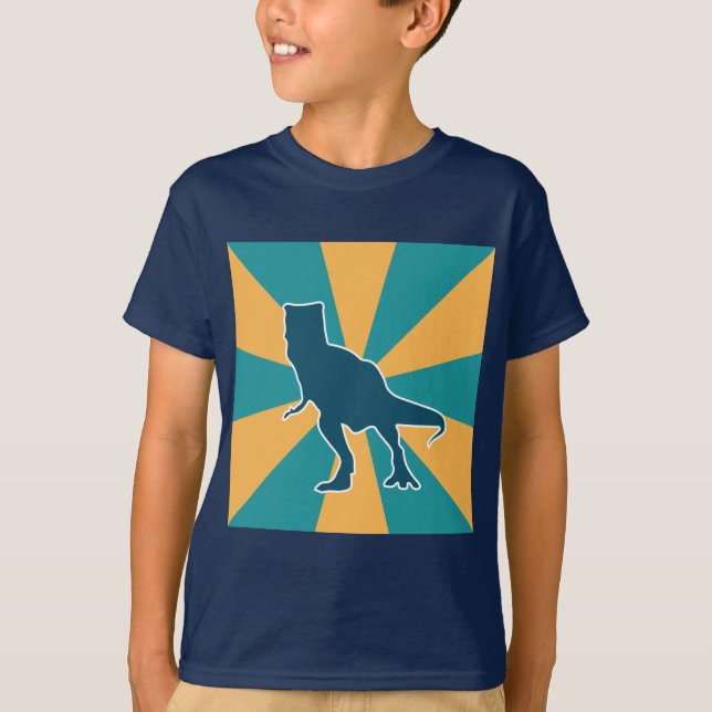 Camiseta Silueta de dinosaurio colores audaces, muchacho de (Anverso)