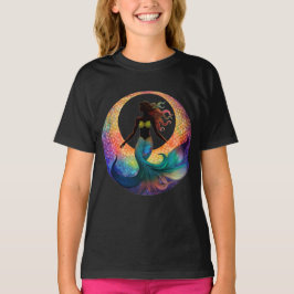 Camiseta Silueta de diosa lunar sirena | Gráfico Colorido