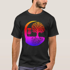 Camiseta  Silueta de Disc Golf y raíces de árboles 