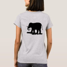 Silueta de elefante blanco y negro