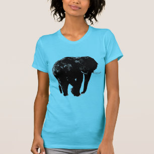 Camiseta Silueta de elefante negro