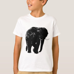 Camiseta Silueta de elefante negro