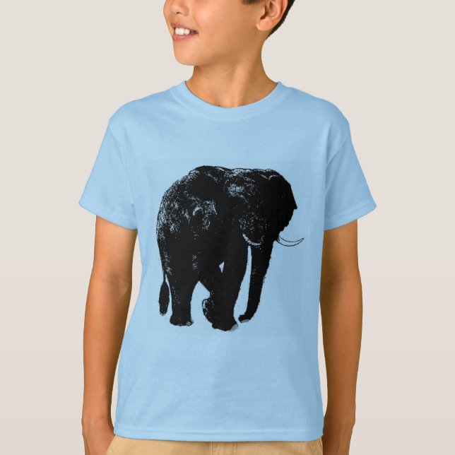 Camiseta Silueta de elefante negro (Anverso)