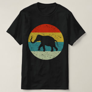 Camiseta silueta de elefante retro vintage años 70