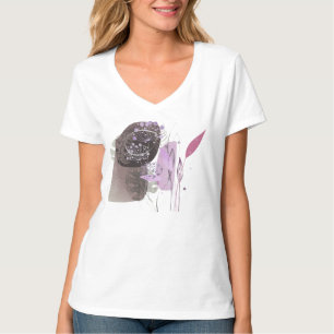 Camiseta Silueta de espigas malvas