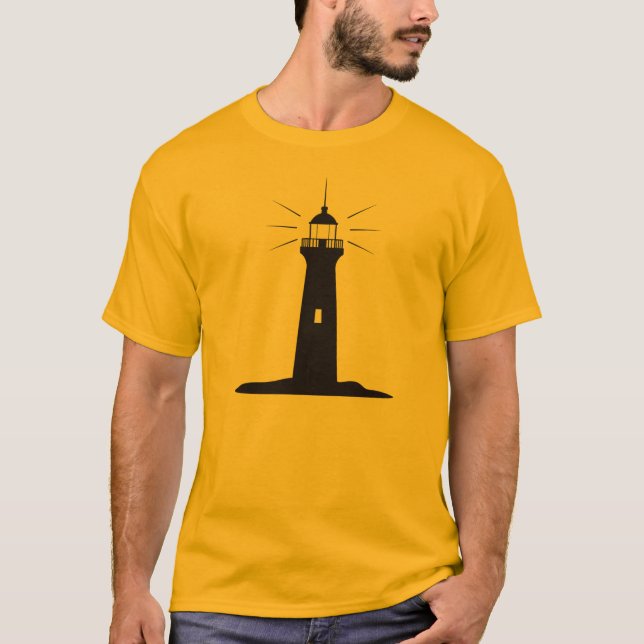 Camiseta Silueta de Faro con Luz (Anverso)