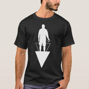 Camiseta silueta de Fischer y triángulos blancos y negros