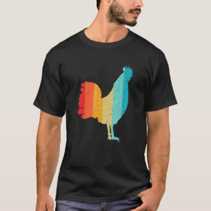 Camiseta Silueta de gallo estilo retro vintage estilo 70 añ