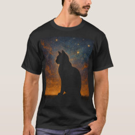 Camiseta Silueta de gato cósmico