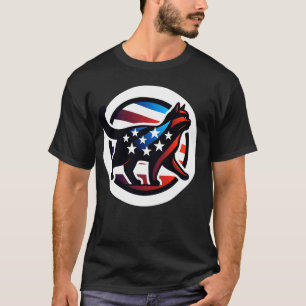 Camiseta Silueta de gato estilizada con colores de la bande