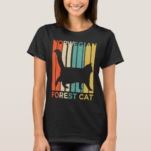 Camiseta Silueta de gato forestal noruego vintage retro Nor