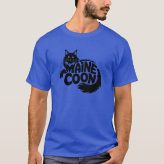 Camiseta Silueta de gato Maine Coon