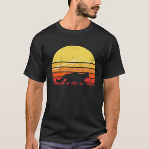 Camiseta Silueta de gato Maine Coon vintage retro puesta de