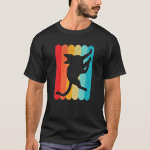 Camiseta Silueta de gato retro vintage líneas 70s 80s con d