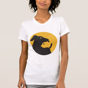 Camiseta Silueta de gato y perro