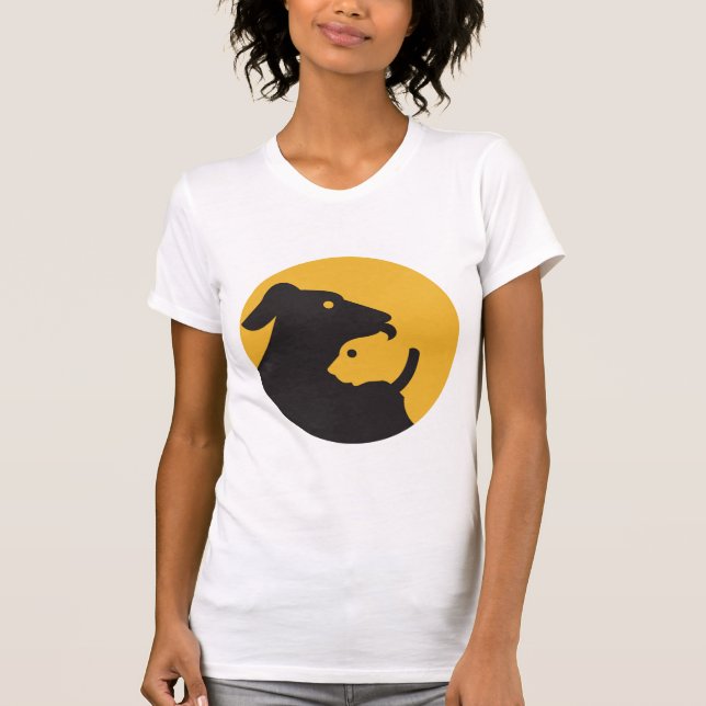 Camiseta Silueta de gato y perro (Anverso)