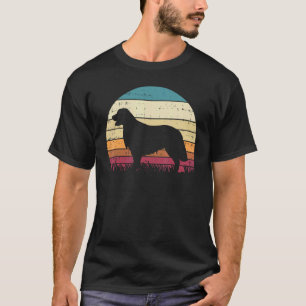 Camiseta Silueta de Golden Retriever Atardecer Retro Perro 