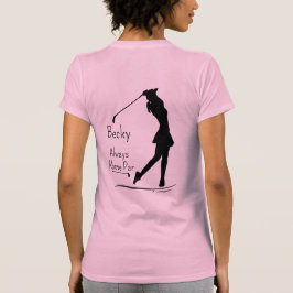 Camiseta Silueta de golf, mujer, nombre, texto
