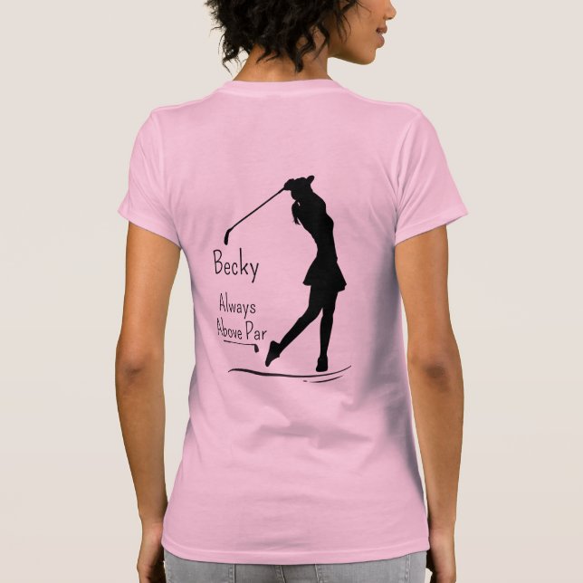 Camiseta Silueta de golf, mujer, nombre, texto (Reverso)