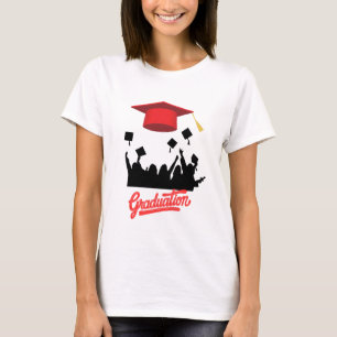 Camiseta Silueta de graduación audaz con alegría de casquil
